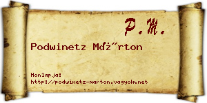 Podwinetz Márton névjegykártya